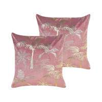 DEKOKISSEN 2er-Set Rosa 45/45 cm Caranday - Pink, Textil (45/45cm) - Beliani