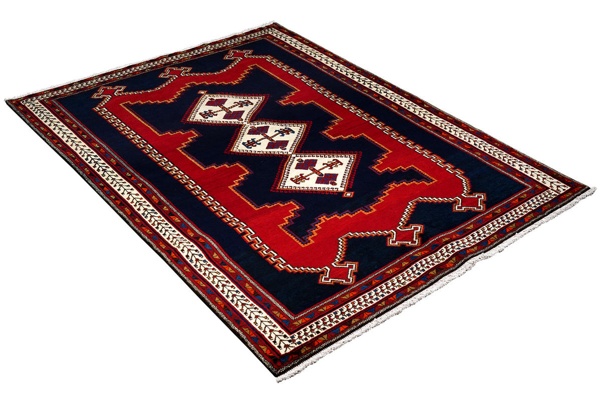 TEPPICH Afshar Blau 233/159 cm Schurwolle - Blau, Textil (159/233cm) - Looma