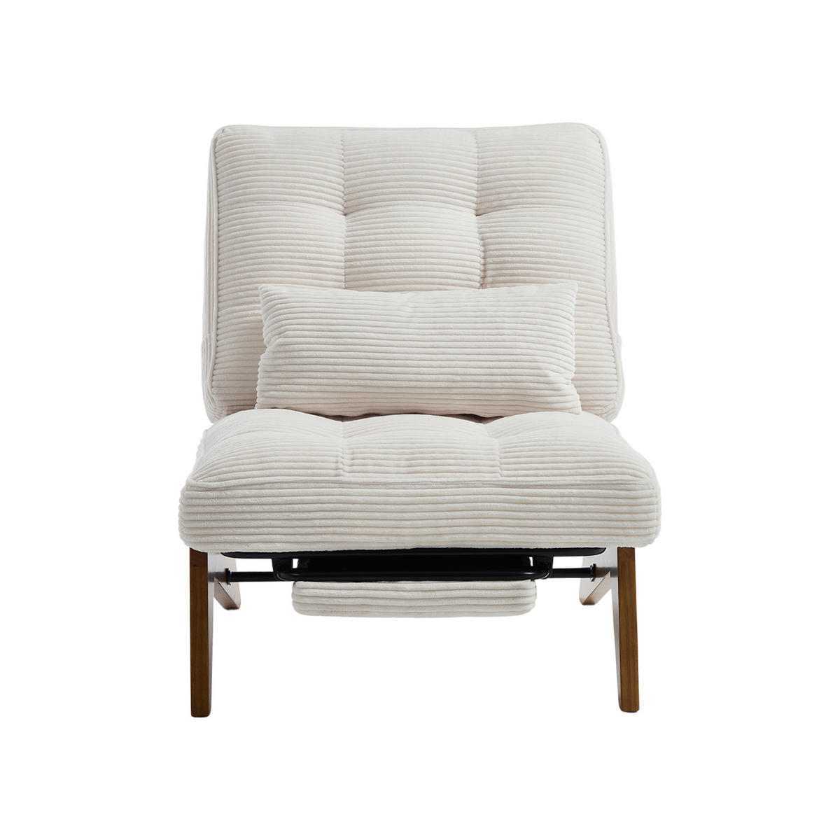 SESSEL Relaxsessel mit Fußstütze & Lendenkissen,verstellbar,Beige - Beige, Holz (73/90/59cm) - LVHOM