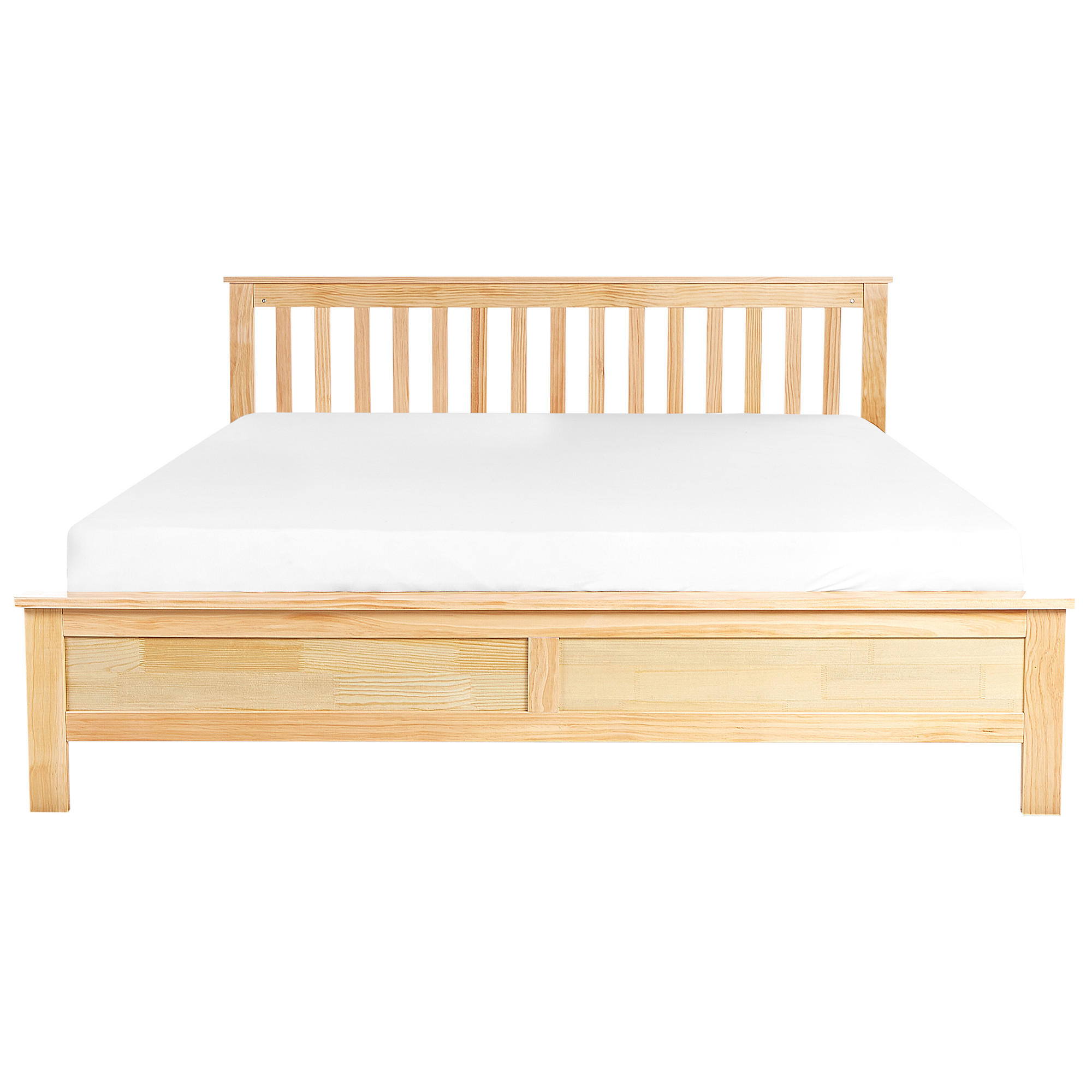 BETT mit Lattenrost 180x200 cm Heller Holzfarbton Mayenne - Hellbraun, Holz (180/200cm) - Beliani