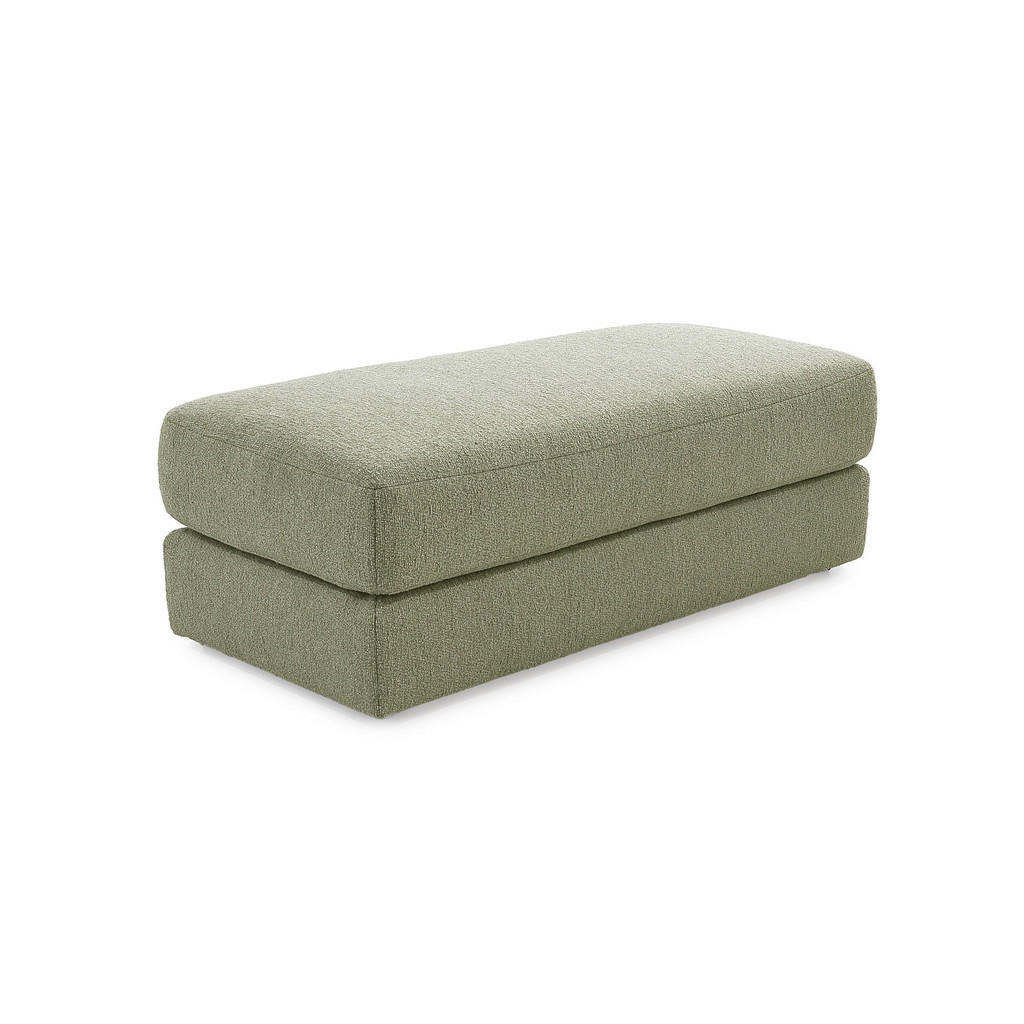 luma-home ČALOUNĚNÁ STOLIČKA s pružinovým jádrem, Š124/H60/V40 cm, potah z ploché tkaniny, světle zelená / 15253