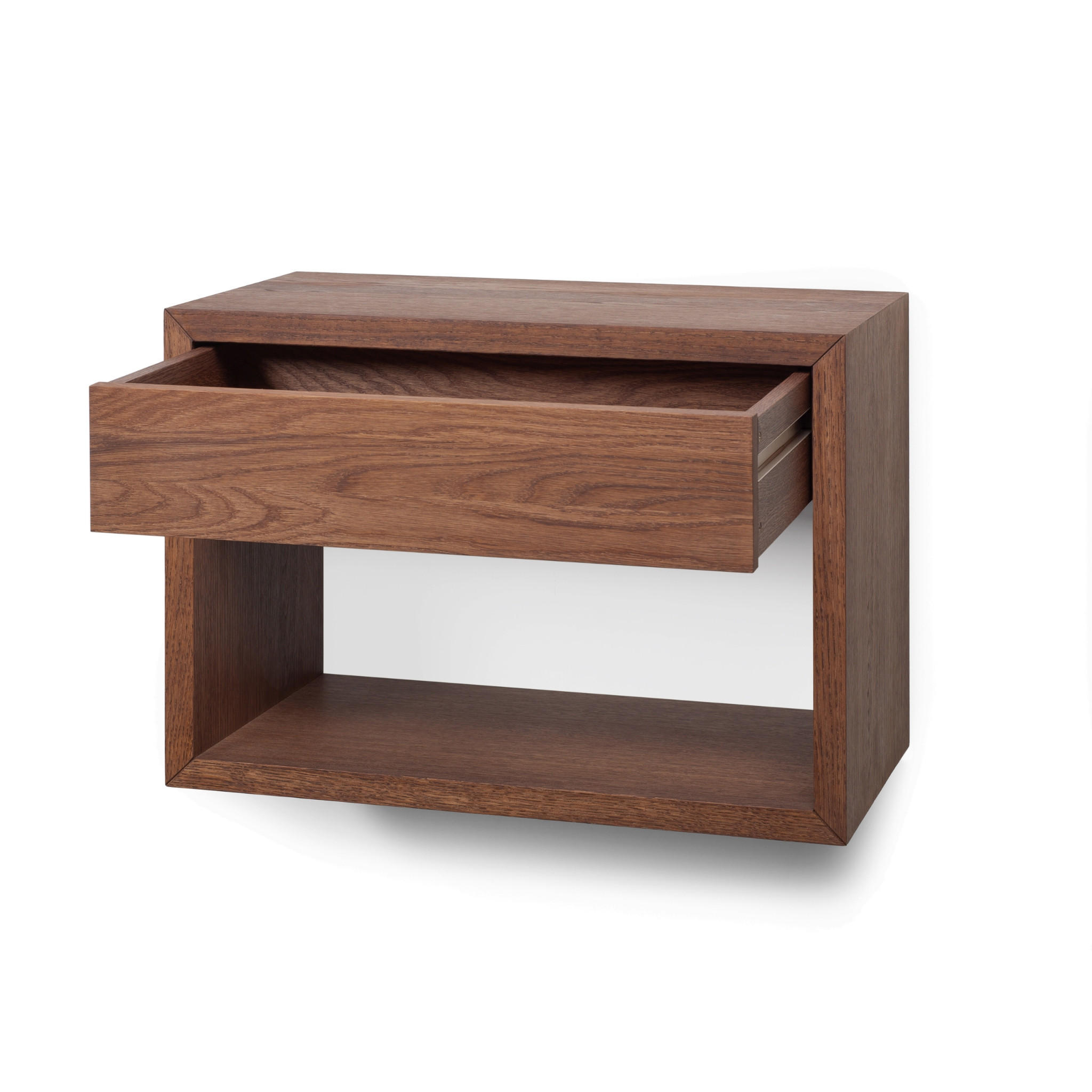 NACHTTISCH Hugo 55 aus Eichenholz und Walnuss-Oberfläche - Braun, Holz (55/39/30cm) - WOODEK