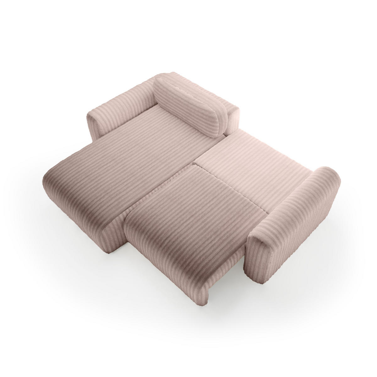 ECKSOFA mit Schlaffunktion Emmen Mini, Rosa - Pink, Textil (246/100cm) - Fedve