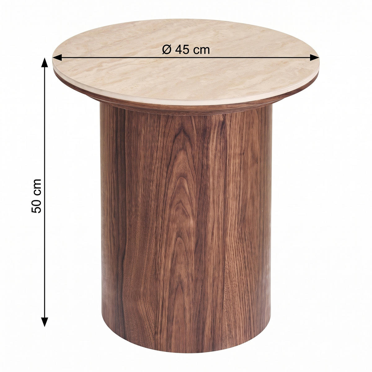 SIDOBORD Minamata 45 x 45 x 50 cm – grå - Grå, Träbaserade material (45/45/50cm) - ebuy24