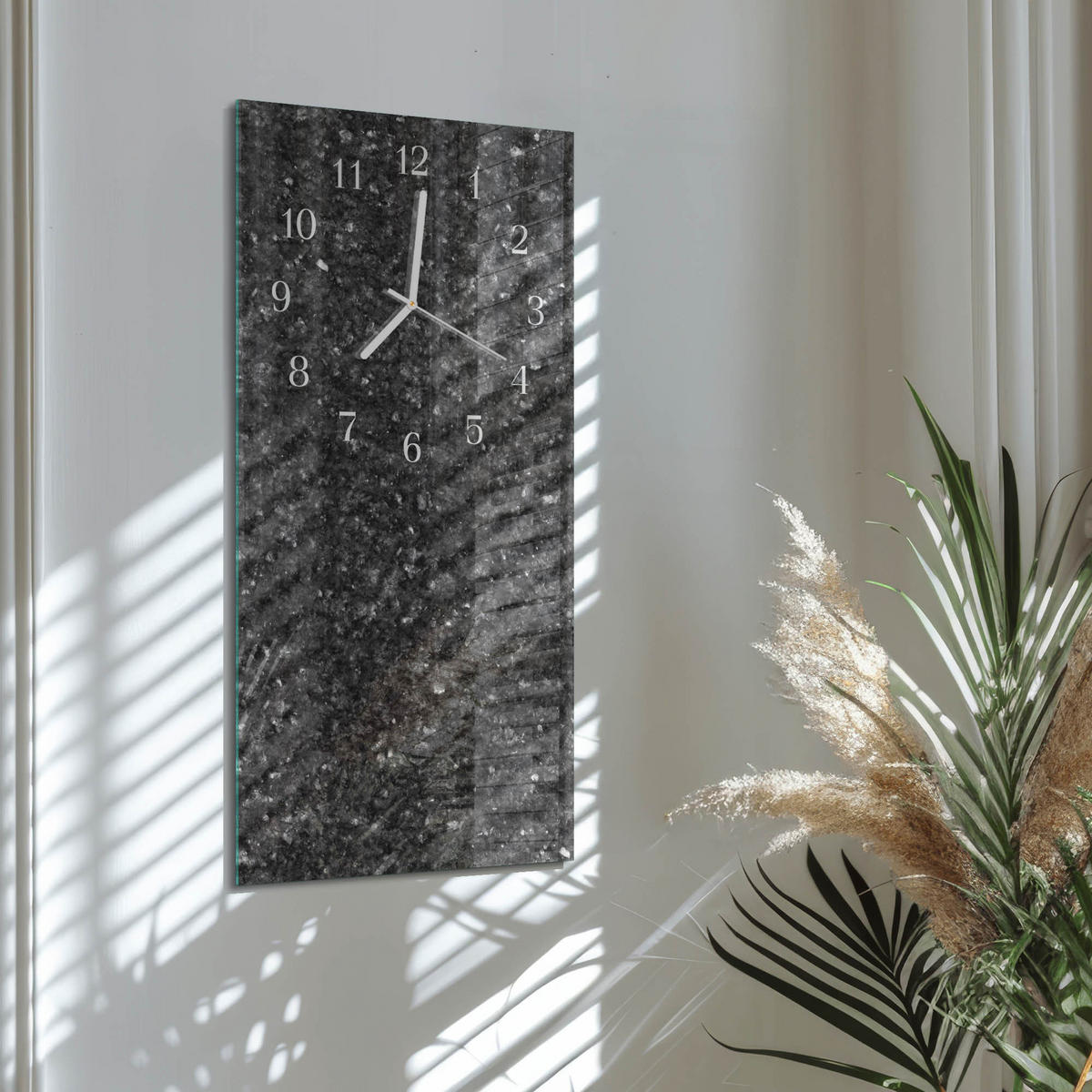 WANDUHR 30x60 cm - Waldweg - Grau, Glas (30/60/0.4cm) - TULUP