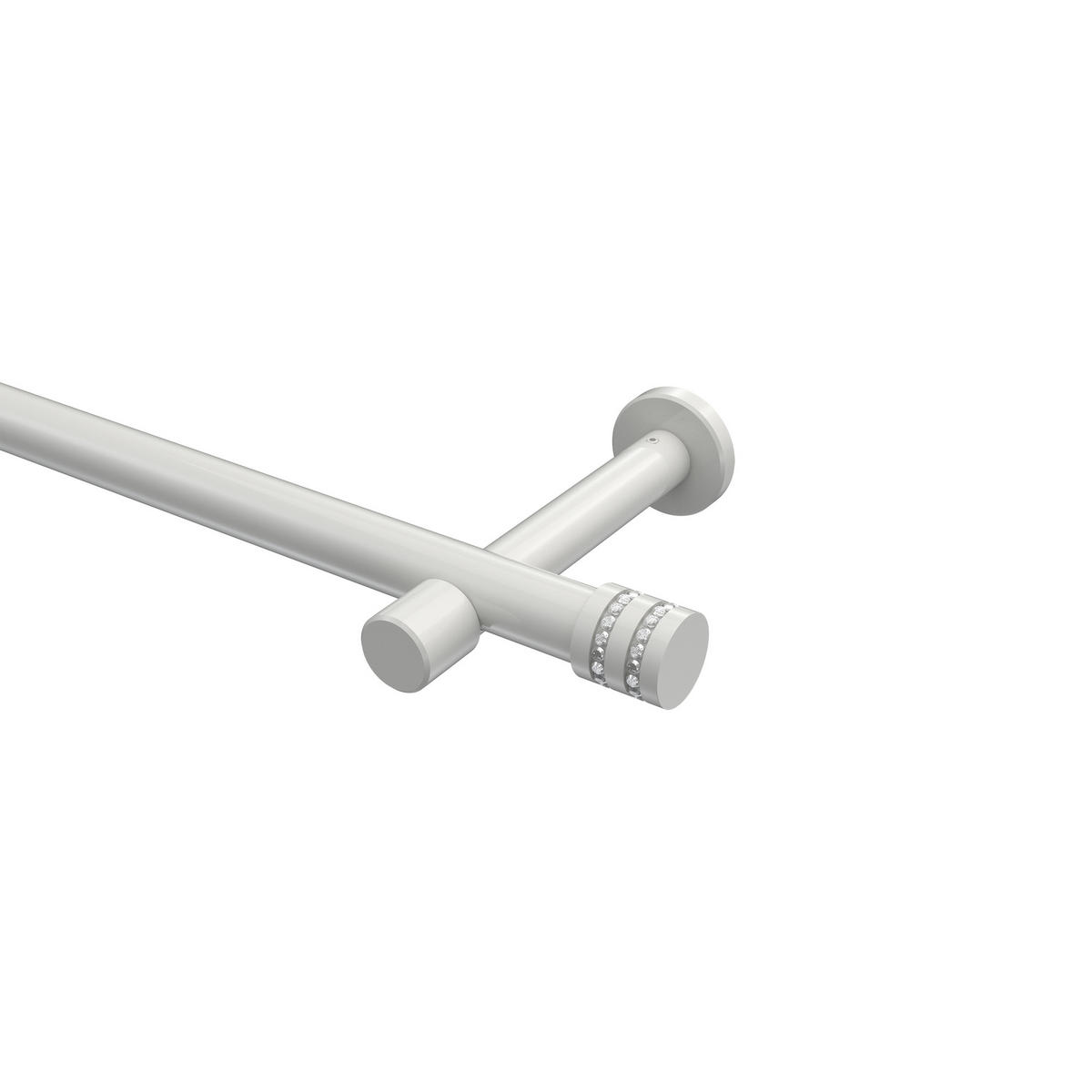 GARDINENSTANGEN-SET Prestige Estana 320 cm (geteilt in 2 x 160 cm), 1-läufig (ohne Ringe), 20 mm Ø Weiß - Weiß, Metall (320cm) - INTERDECO