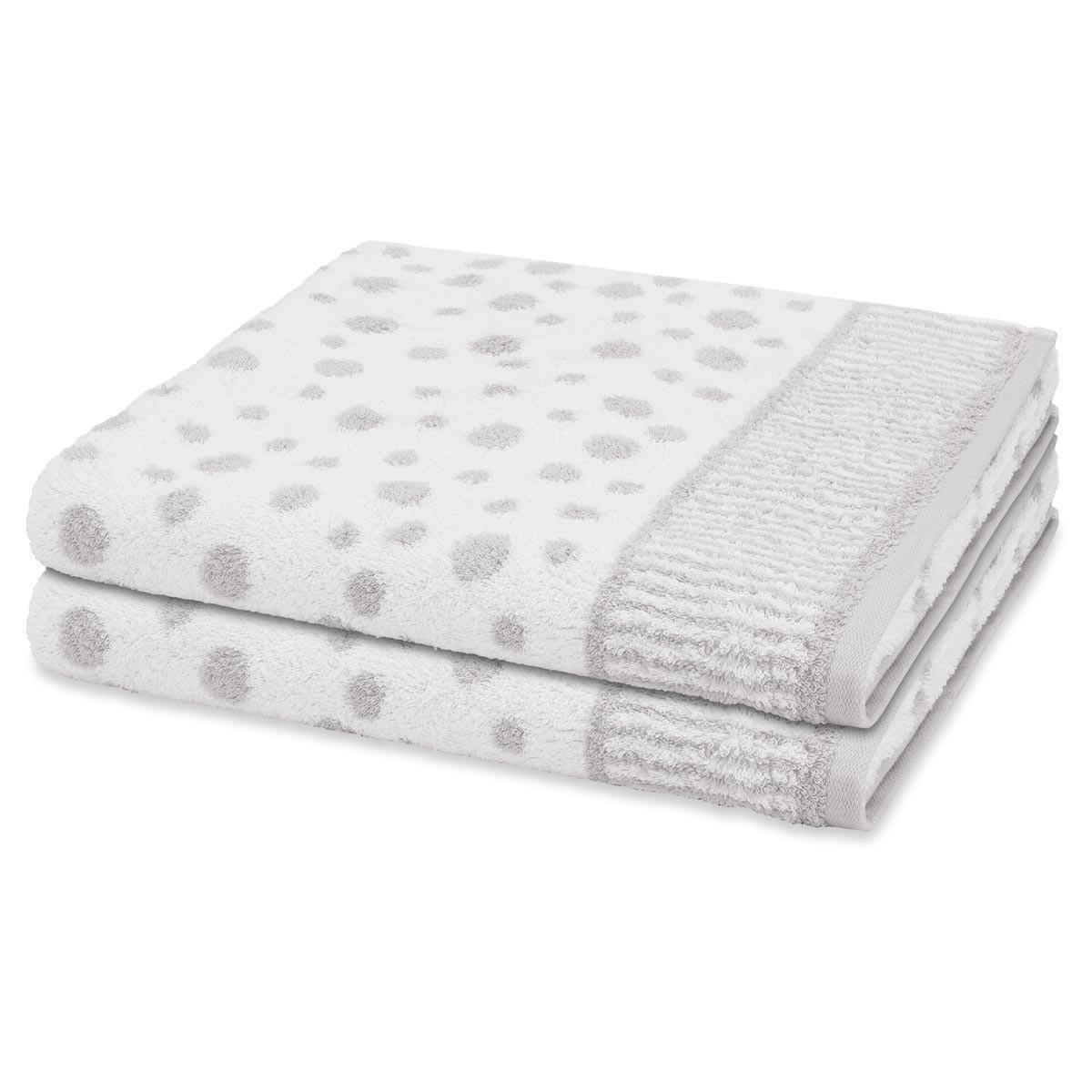 DUSCHTUCH Punkte allover 2er-Set - Grau, Textil (50/100cm) - Ross