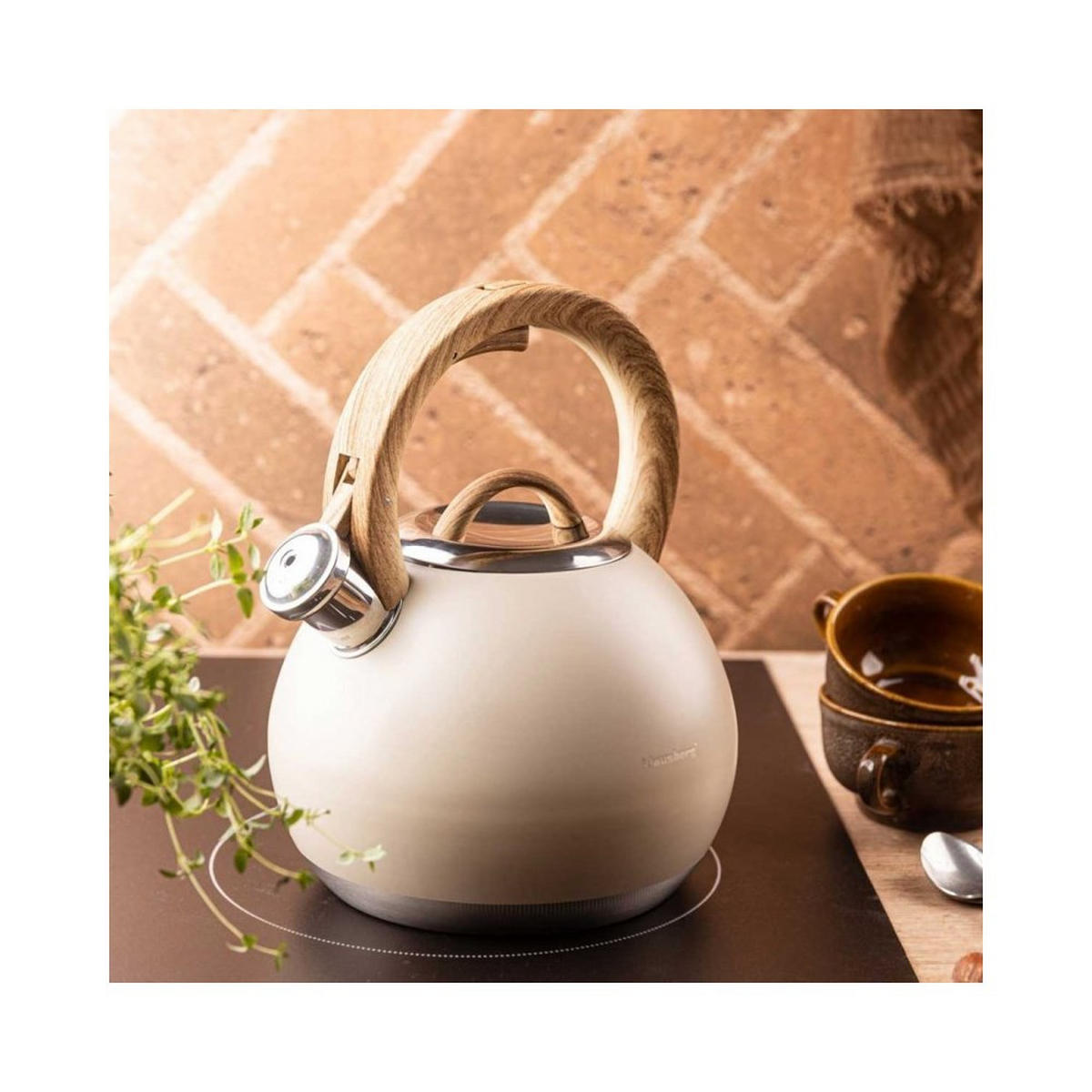 WASSERKESSEL Beige 18.5/18.5/25 cm 64825 - Beige, Metall (18.5cm) - Klausberg 