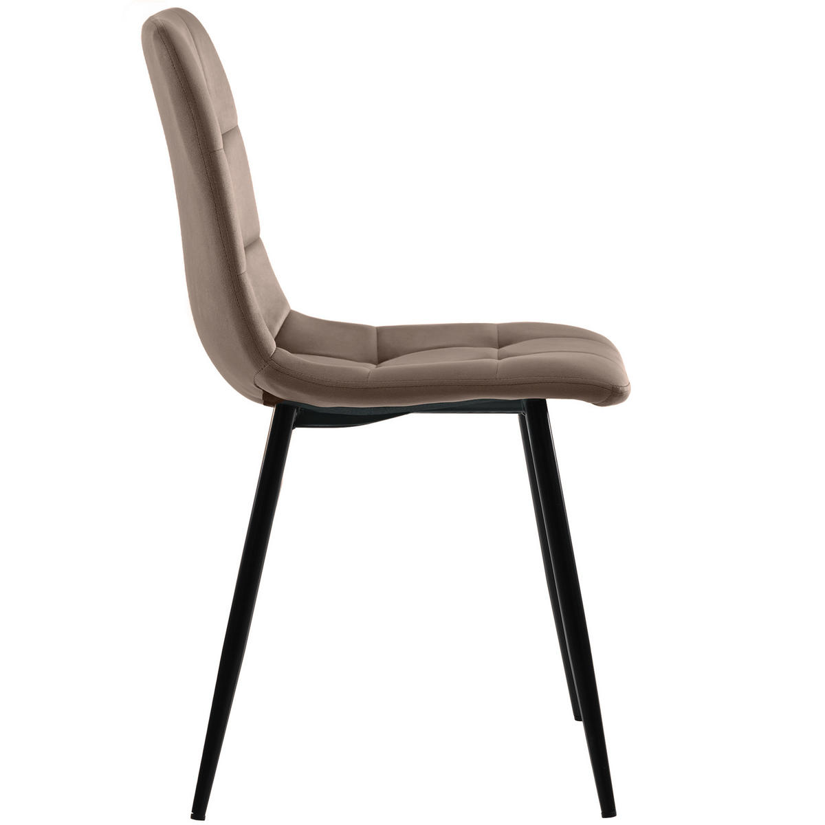 WOHNZIMMER STÜHLE mit Samtbezug, Ziersteppung, Bodenschonern, Braun - Braun, Textil (44/86/41cm) - EVRYAE