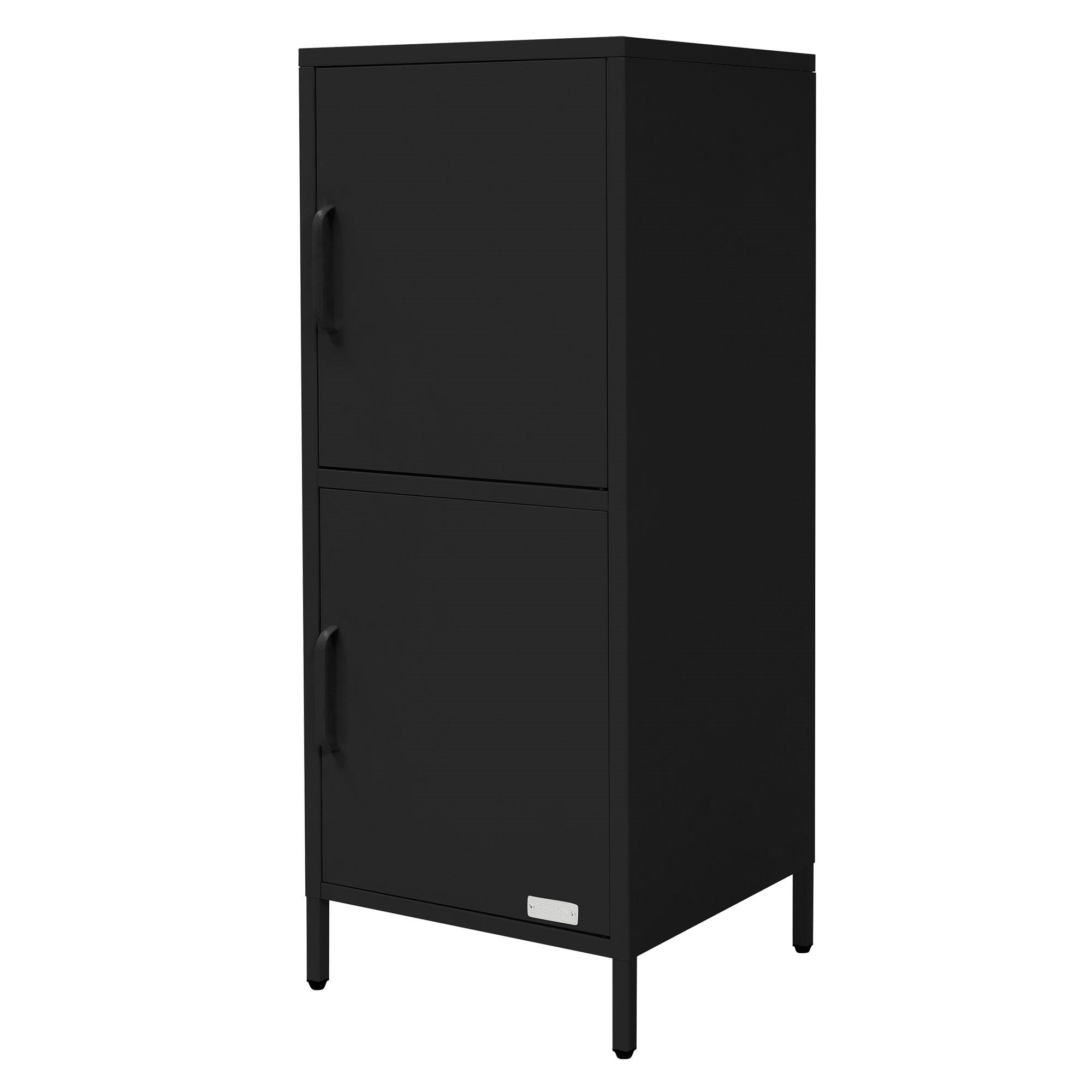 AKTENSCHRANK 40x101,5x40 cm Schwarz aus Stahl mit 2 Türen - Schwarz, Metall (40/101.5/40cm) - ML-DESIGN