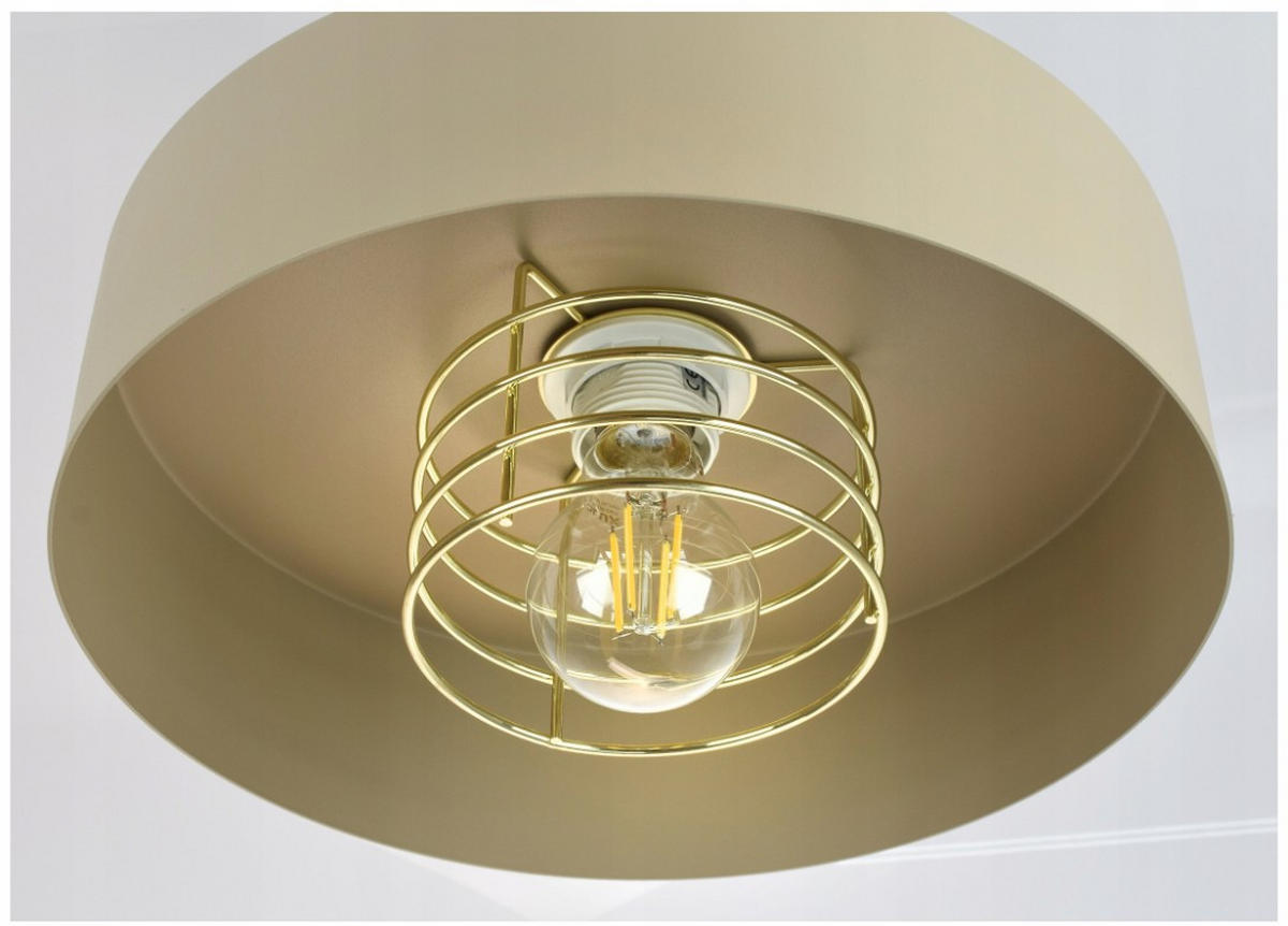 PENDELLEUCHTE ECRU - Beige/Goldfarben, Metall (30/30/100cm) - kiki design
