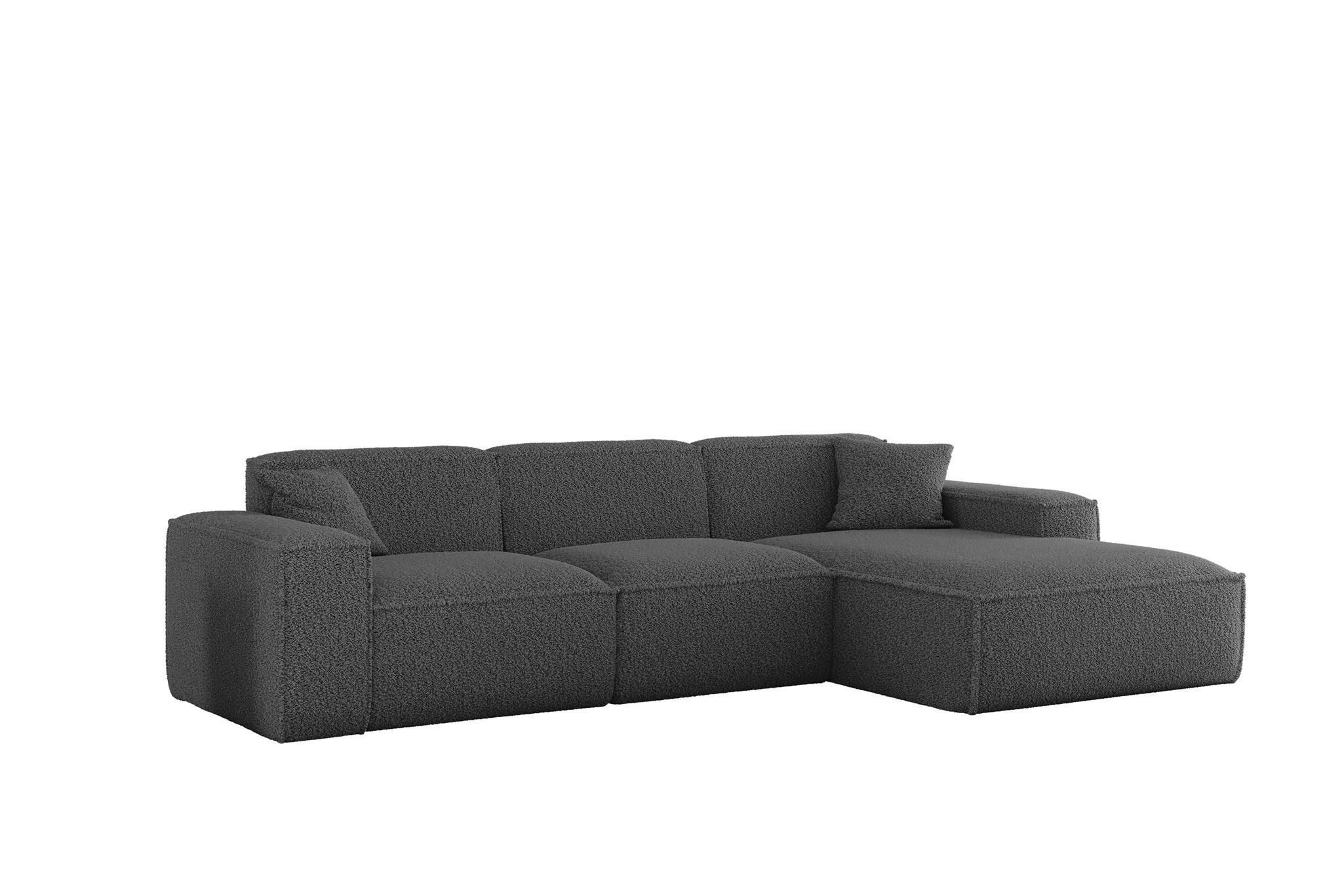 ECKSOFA Celes Premium In Sven - Dunkelgrau, Holzwerkstoff/Textil (266/165cm) - Fun Möbel