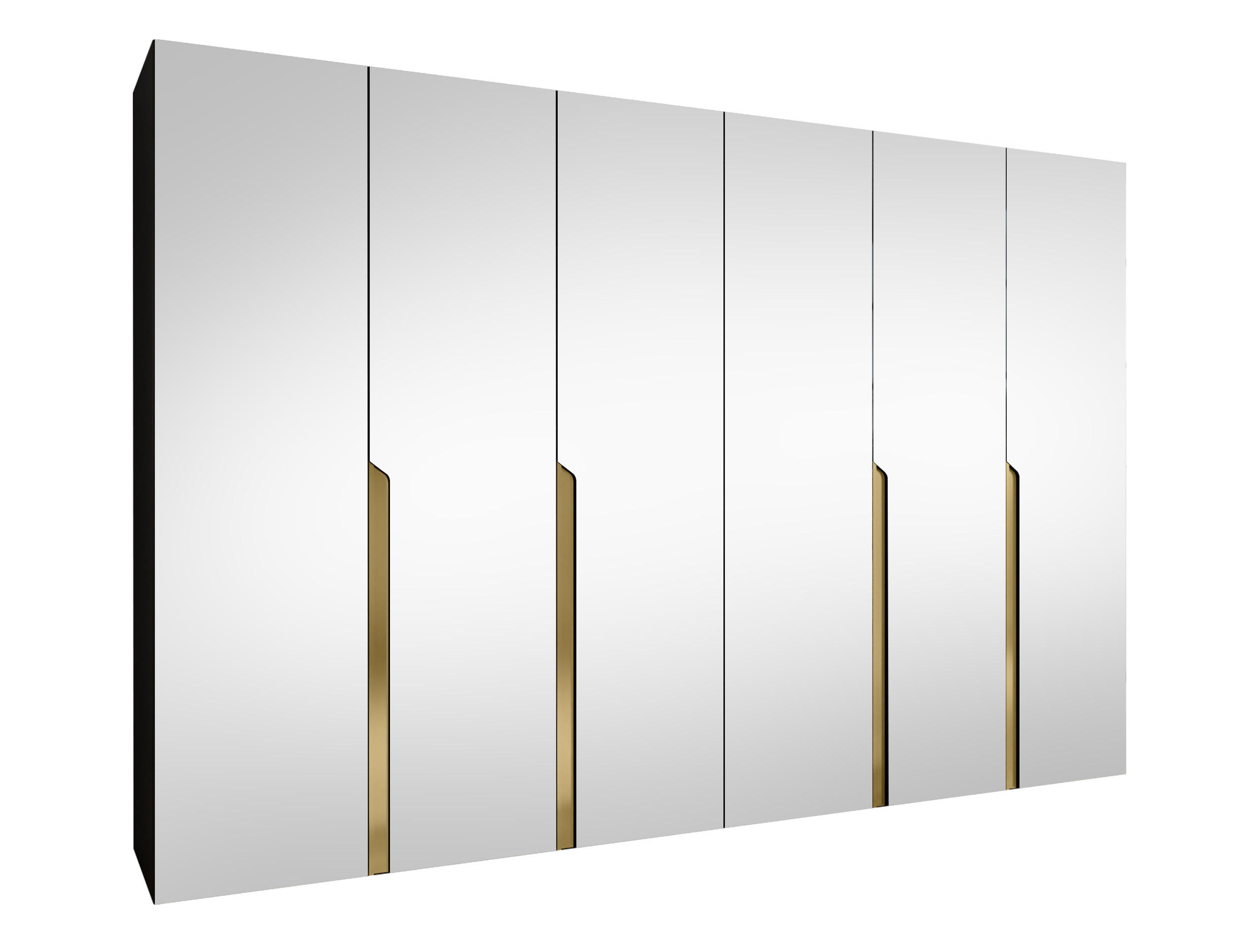 DREHTÜRENSCHRANK Mila III 300 - Goldfarben/Schwarz, Holzwerkstoff/Kunststoff (300/202/52cm) - MIRJAN24