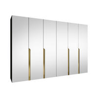 DREHTÜRENSCHRANK Mila III 300 - Goldfarben/Schwarz, Holzwerkstoff/Kunststoff (300/202/52cm) - MIRJAN24