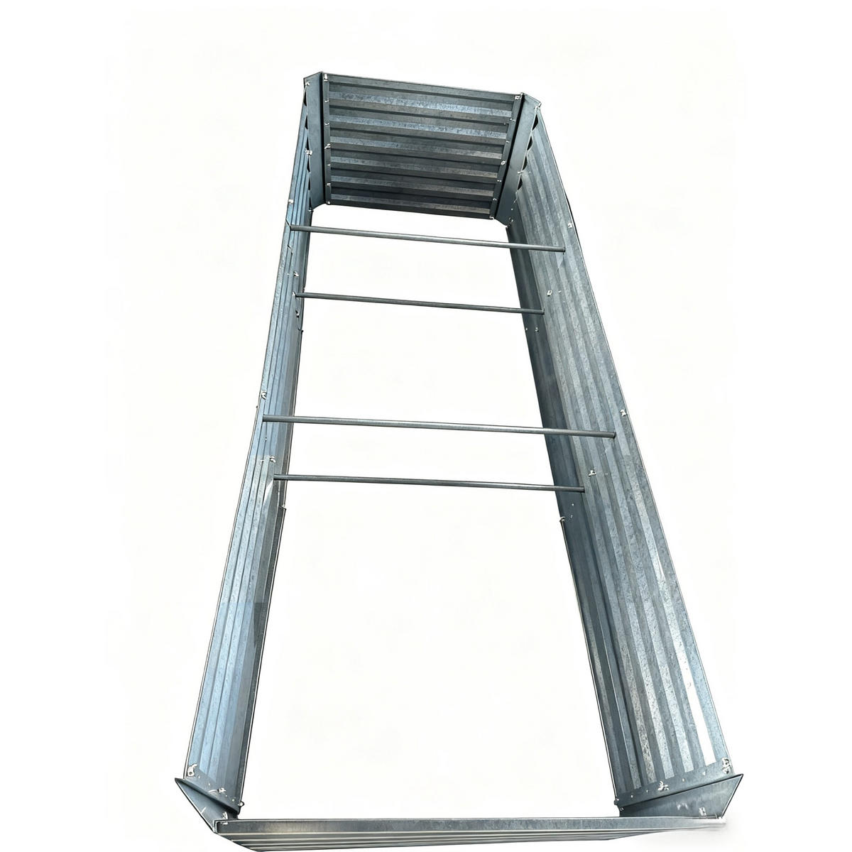 ZVÝŠENÝ záhon - stříbrná, kov (240/57/90cm) - Relaxdays