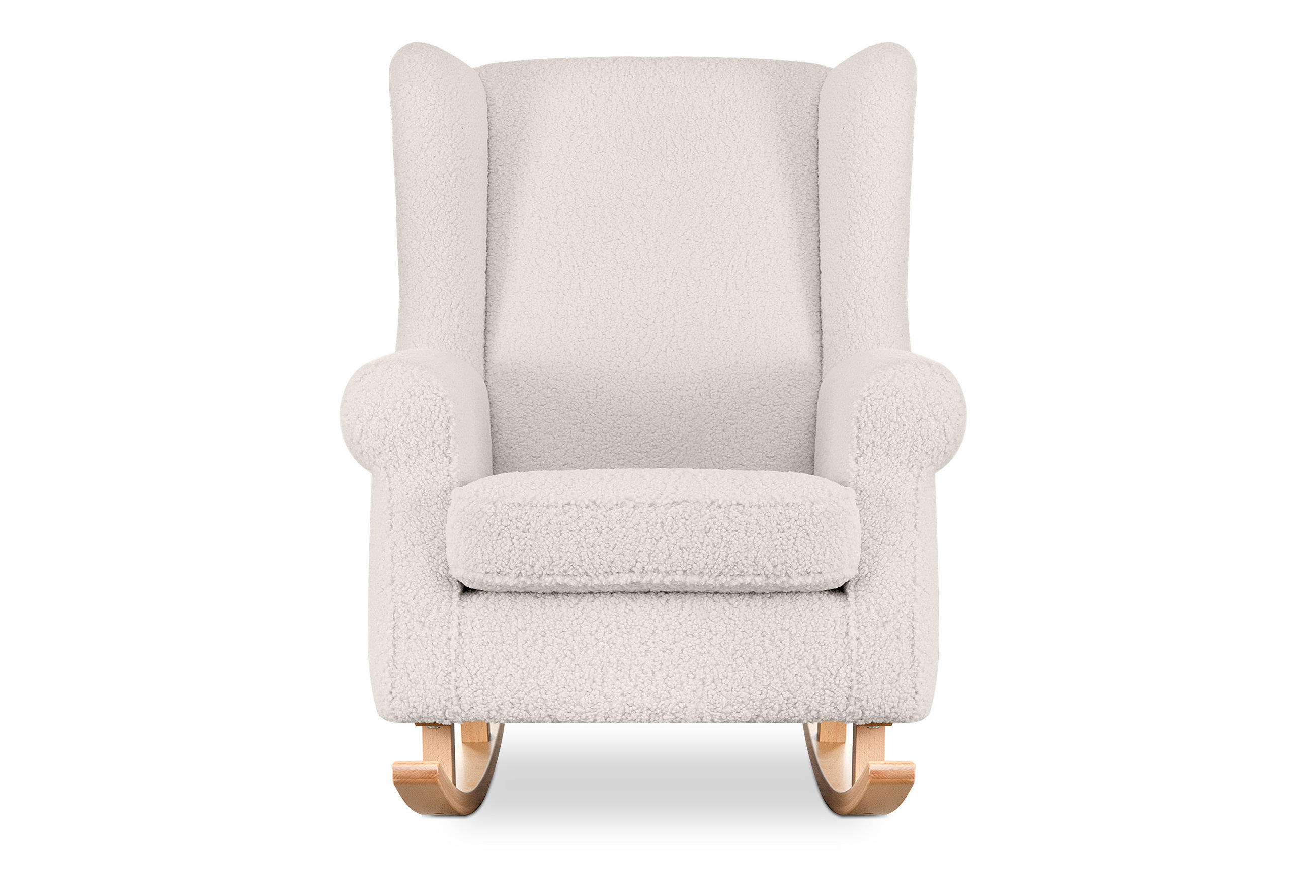 SCHAUKELSESSEL TULES mit Tasche für kleine Gegenstände, cremefarben - Eichefarben/Creme, Eichenholz/Holzwerkstoff (80/105/105cm) - KONSIMO®