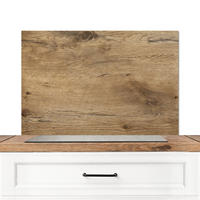 SPRITZSCHUTZ KÜCHE Holz - Braun - Holzoptik 90x60 cm - Eichefarben, Metall (90/0.3/60cm) - MuchoWow