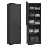 MEHRZWECKSCHRANK 2-türig mit 5 Einlegeböden in Anthrazit - Anthrazit, Holzwerkstoff (50/180.5/40cm) - Home Collective