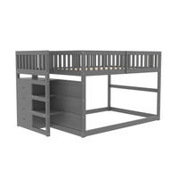 HOCHBETT 140/200 cm aus Holz mit Treppe und 4 Schubladen – Grau - Grau, Holz (140/200cm) - BEAOK