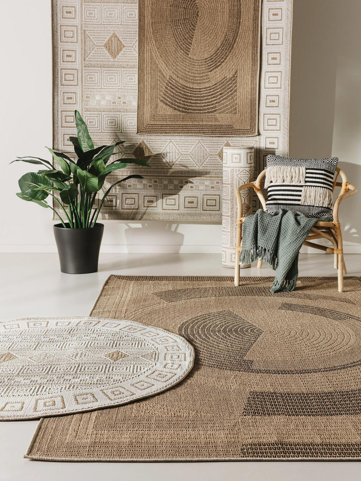 OUTDOORTEPPICH Andora Cream/Beige 80x150 cm - Creme, Textil (80/150cm) - benuta Pop