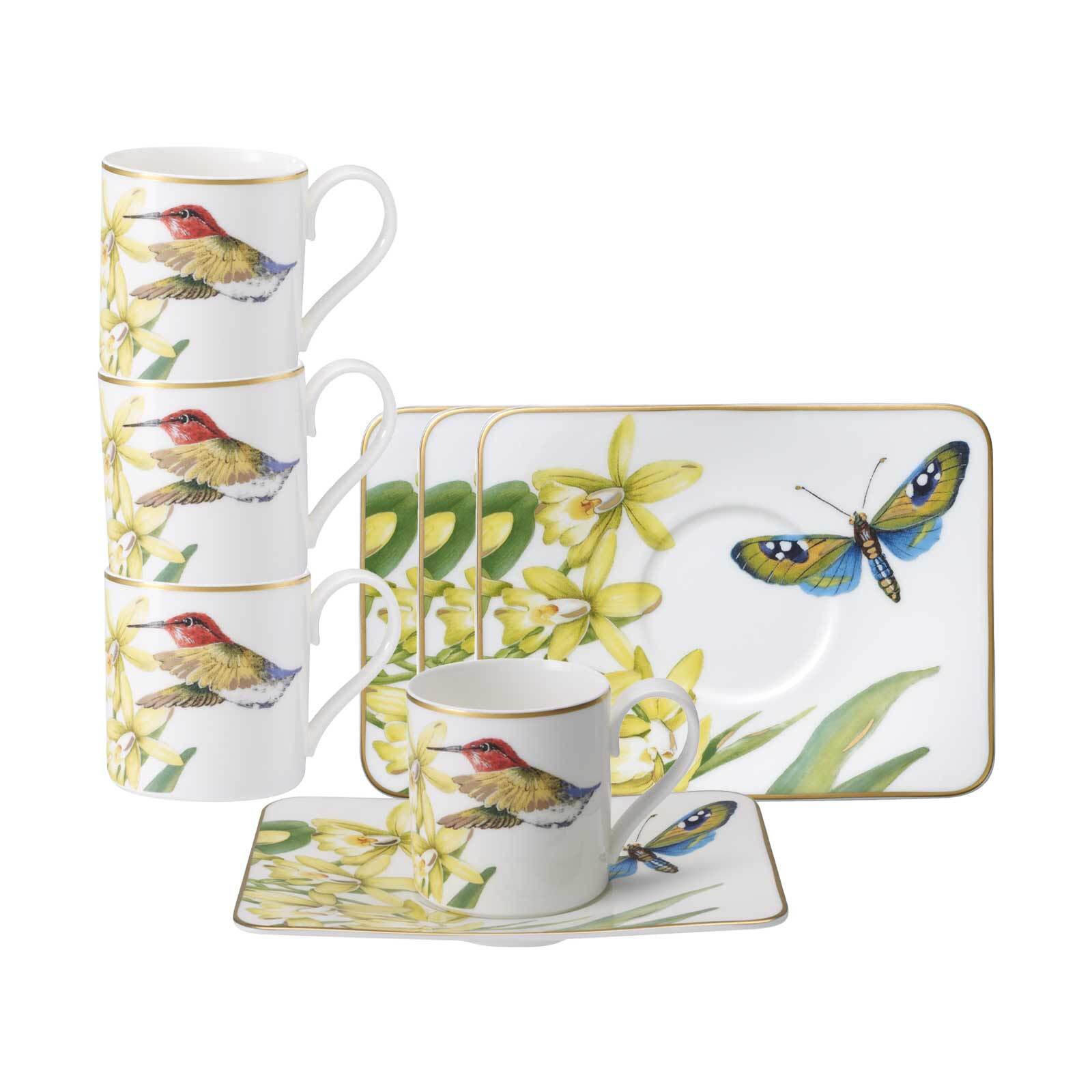 ESPRESSOTASSEN MIT UNTERTASSEN Amazonia bunt 60 ml 4er Set - Multicolor, Keramik (11/7.1/14.2cm) - Villeroy & Boch