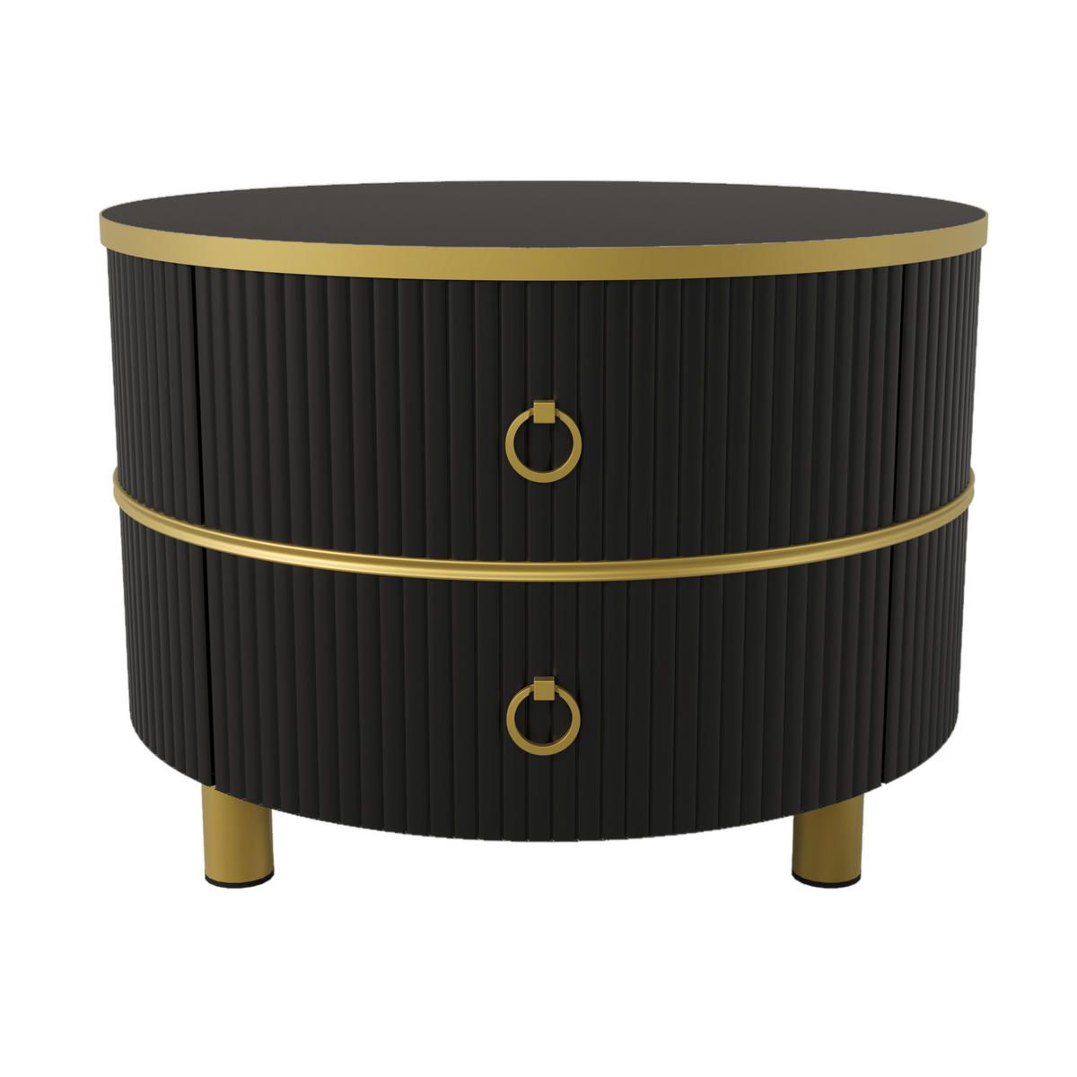 COUCHTISCH-SET 70/70/46 + 50/50/40 cm in Schwarz mit Schubladen - Schwarz, Holzwerkstoff (70/70/46cm) - Flora Grace