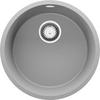 SPÜLBECKEN RUND Valletta Slim, 2-er set Grau 46/46 cm 1 Becken + Ablauf-Set ab 50er Unterschrank - Chromfarben/Grau, Kunststoff (46/20/46cm) - Primagran