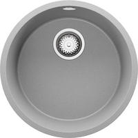 SPÜLBECKEN RUND Valletta Slim, 2-er set Grau 46/46 cm 1 Becken + Ablauf-Set ab 50er Unterschrank - Chromfarben/Grau, Kunststoff (46/20/46cm) - Primagran