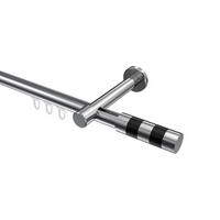 INNENLAUF-GARDINENSTANGEN-SET Prestige Mavell 600 cm (geteilt in 3 x 200 cm), 1-läufig, 20 mm Ø Chrom - Chromfarben/Schwarz, Metall (600cm) - INTERDECO