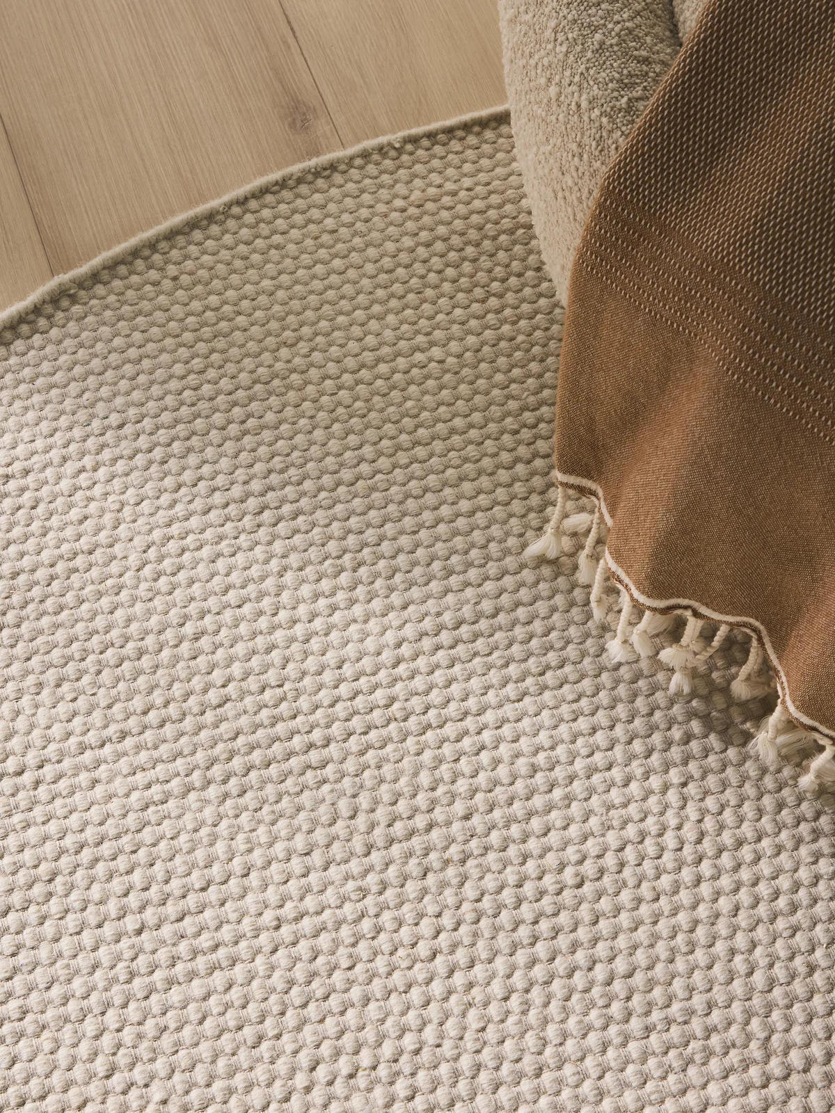 VLNĚNÝ koberec Rocco Bílá ø 150 cm kulatý - bílá, textil/přírodní materiály (150/150cm) - benuta Pure