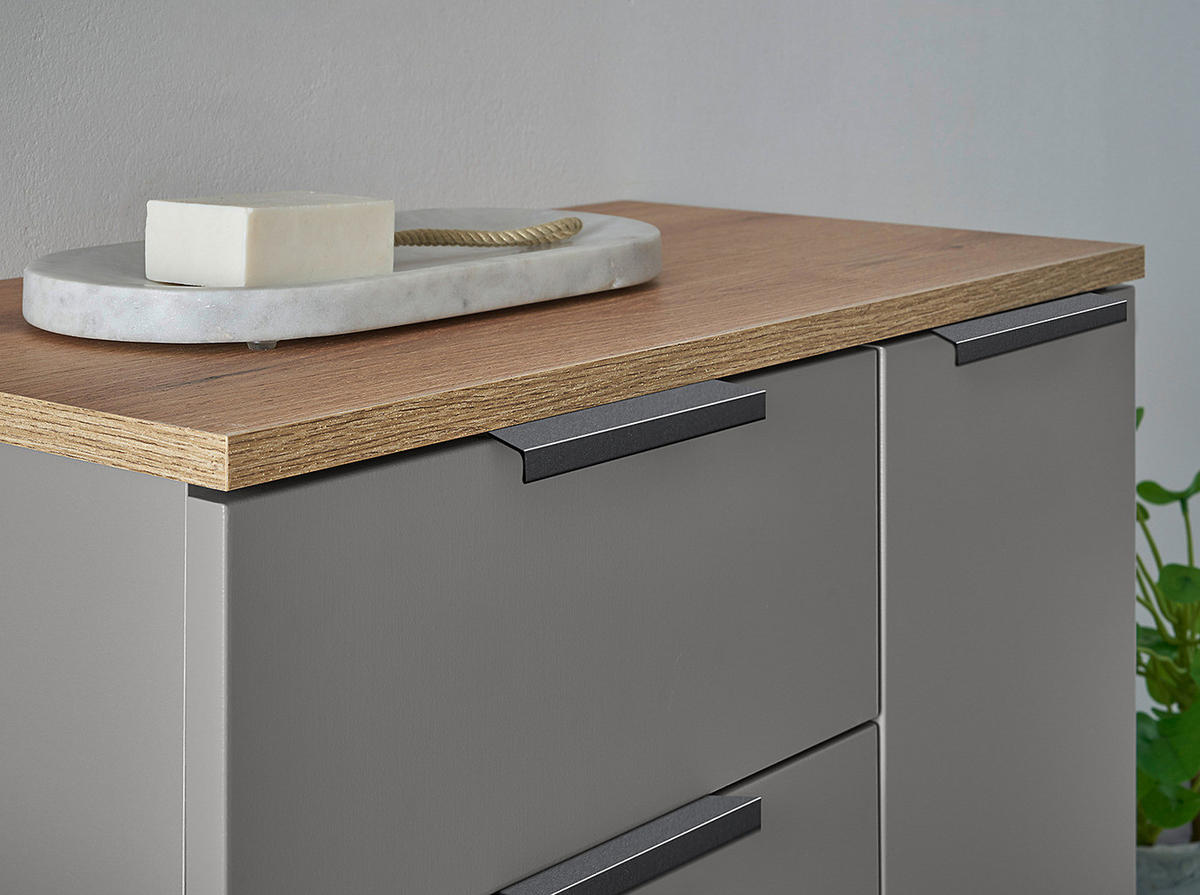 MIDISCHRANK mit 2 Schubladen - Grau, Holzwerkstoff (60/106/32cm) - home24