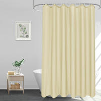 DUSCHVORHANG Beige 180 x 200 cm Textil Polyester Wasserdicht Waschbar - Beige, Textil (180/200cm)