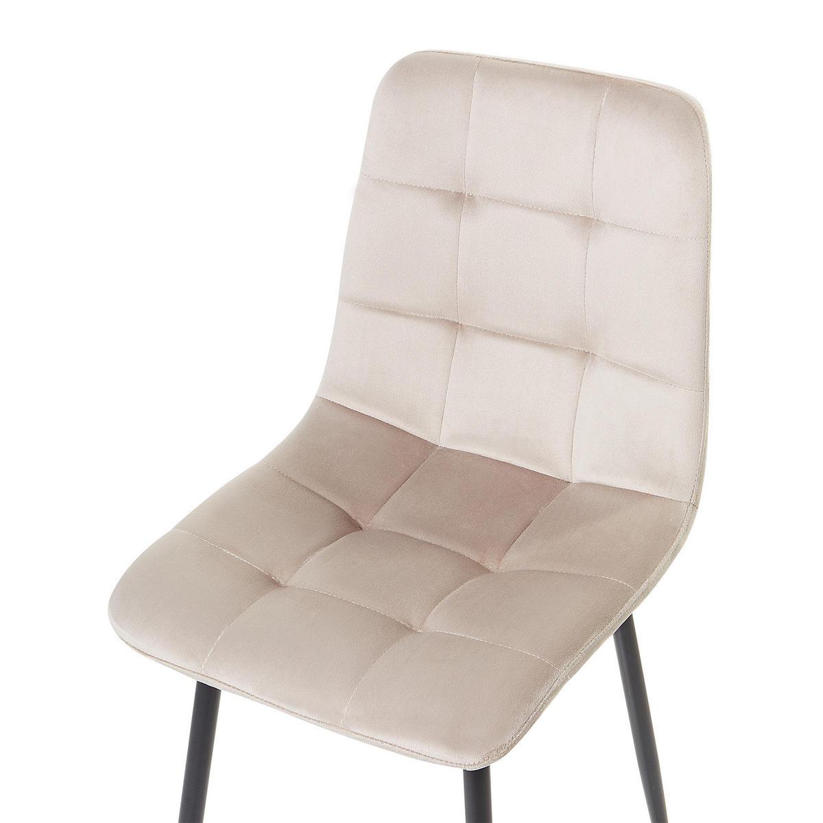 ESSZIMMERSTUHL 4er-Set Samtstoff Taupe Powell - Beige/Schwarz, Textil (40/88/62cm) - Beliani