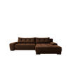 ECKSOFA WAVE Mit Schlaffunktion, Stoff SORO, Braun Rechts - Braun, Holz (281/105cm) - Kaiser Möbel