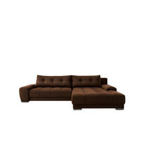 ECKSOFA WAVE Mit Schlaffunktion, Stoff SORO, Braun Rechts - Braun, Holz (281/105cm) - Kaiser Möbel