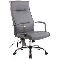CHEFSESSEL Lederlook Grau - Chromfarben/Grau, Textil/Metall (63/114/72cm) - CLP