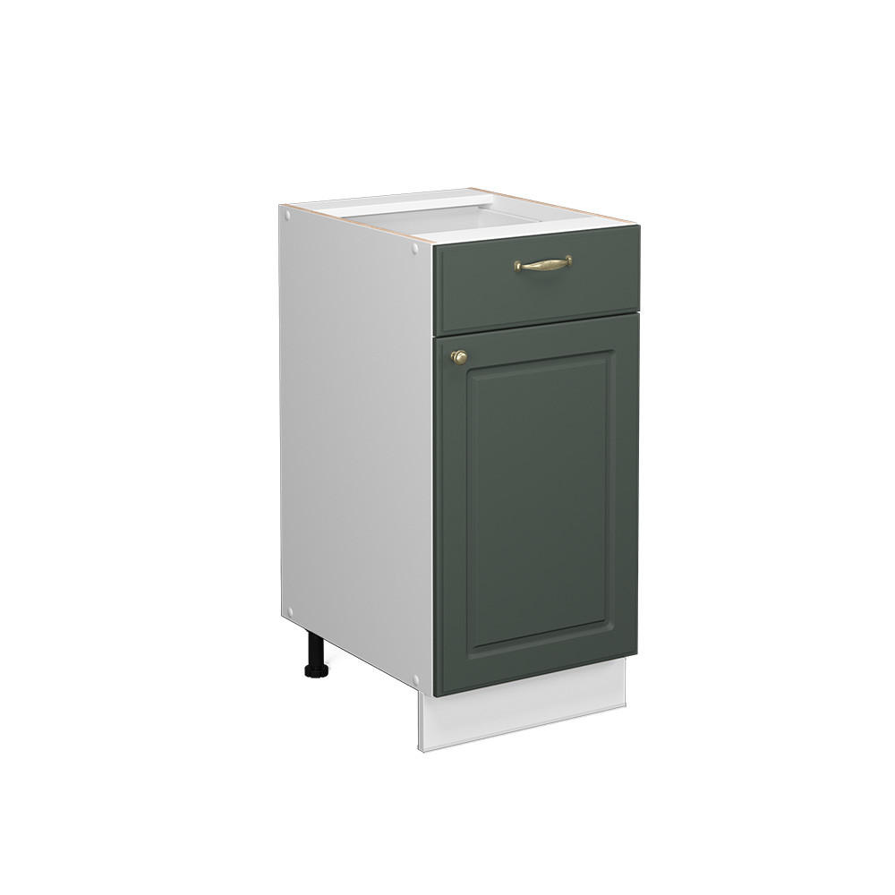 MIDISCHRANK Fame-Line Grün-Gold Landhaus 40 x 82 cm ohne AP - Weiß/Grün, Holzwerkstoff (40/82/51.6cm) - Vicco