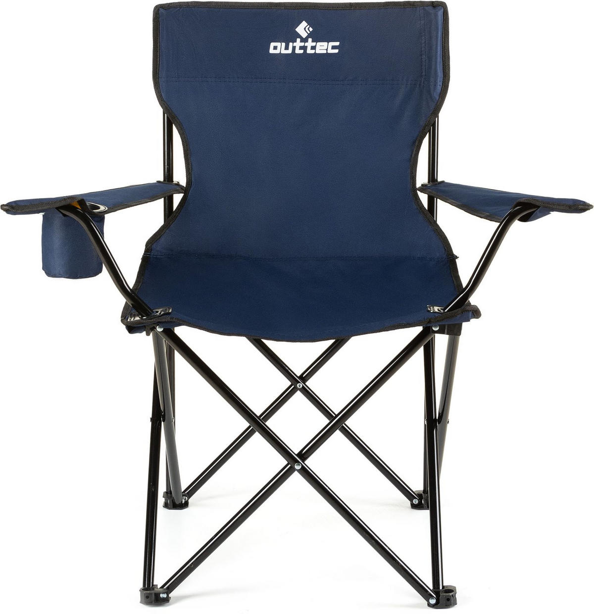 GARTEN-RELAXSESSEL mit Getränkehalter & Tragetasche - Dunkelblau, Textil (75/80/50cm) - Outtec