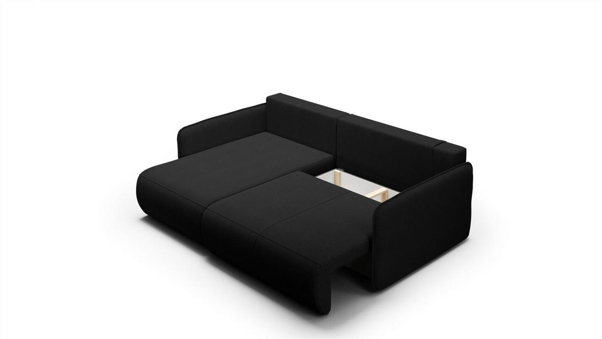 ECKSOFA Calgary - Schwarz, Holzwerkstoff/Textil (207/148cm) - Fun Möbel