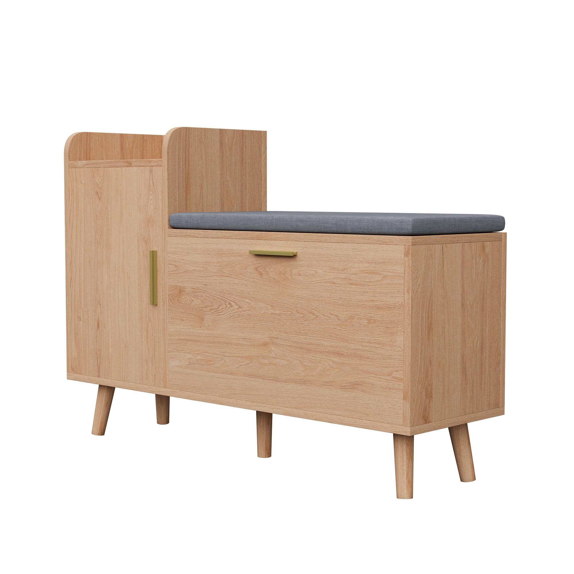 SCHUHSCHRANK Schwarz Mit Sitzbank, Klappschubladen & Stauraum - Schwarz, Holz (30/69.5/100cm)
