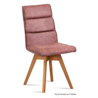ESSZIMMERSTUHL drehbar (6er-Set) Doris 47x92x60 Eiche geölt/Rosewood - Eichefarben/Dunkelrosa, Kunststoff (60/92/47cm) - 58aufmkessel