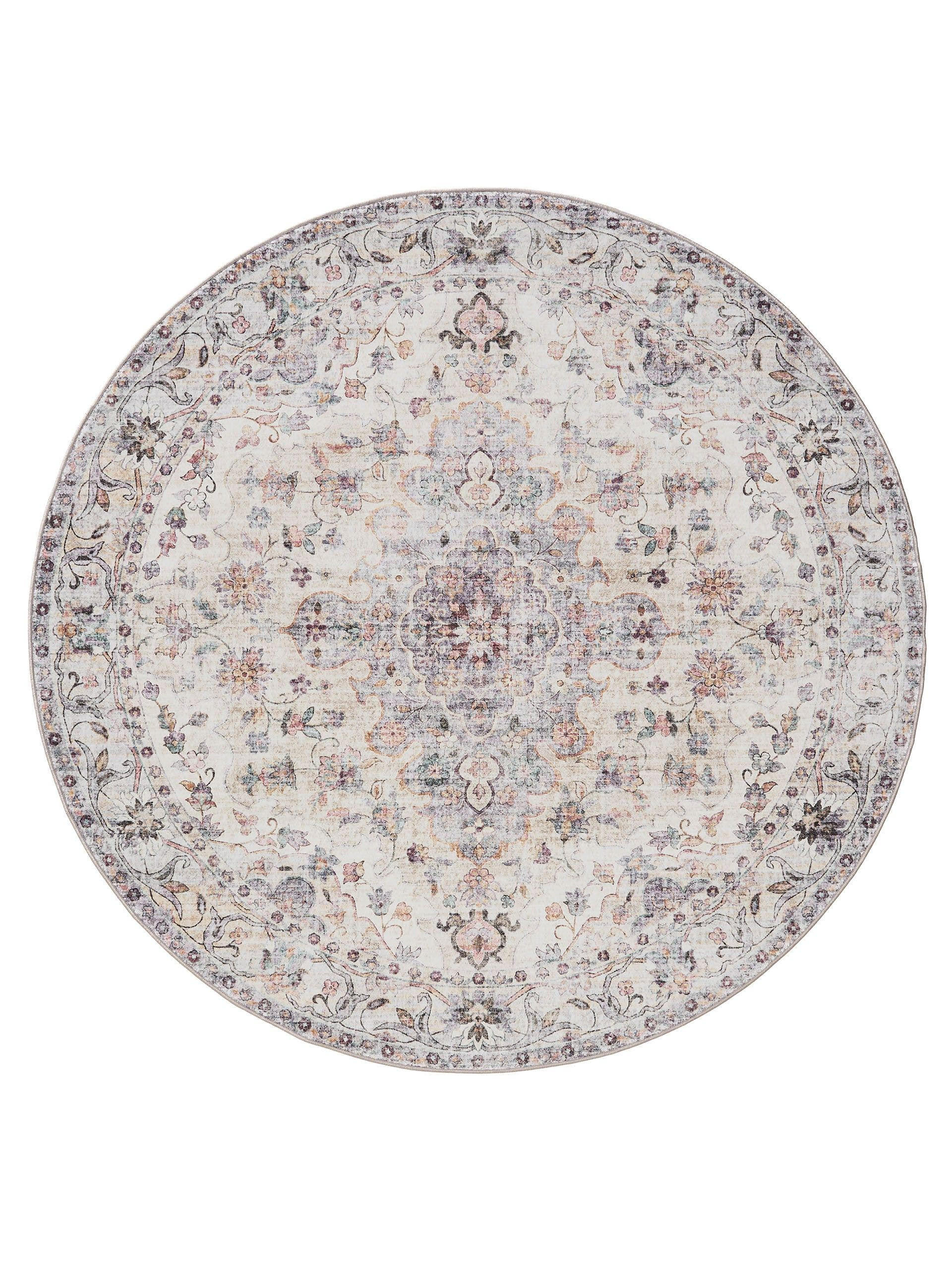 VINTAGE-TEPPICH George waschbar ø 120 cm rund - Multicolor, Kunststoff (120/120cm) - benuta