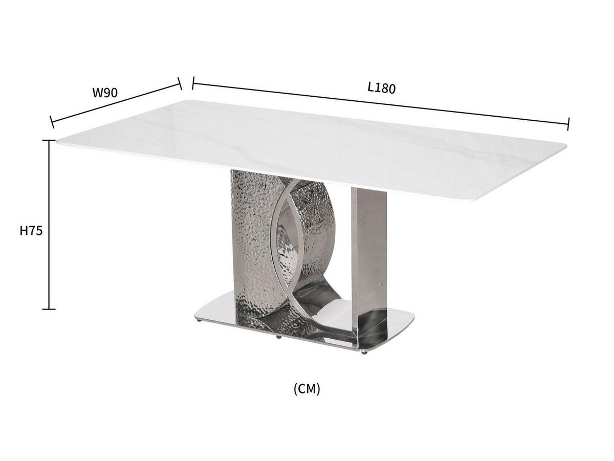 ESSTISCH MODIG Weiß 180x90x75 cm - Weiß, Metall (90/180/75cm) - FURNLUX