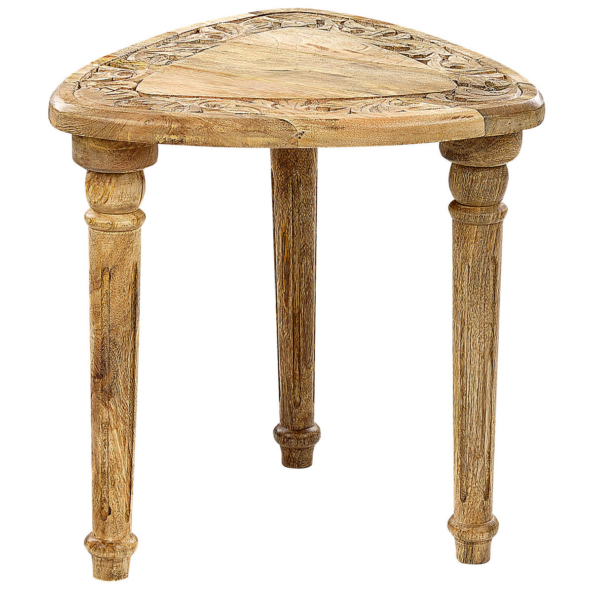 BEISTELLTISCH 2er-Set Dreieckig Holz Saora - Hellbraun, Holz (33/40cm) - Beliani