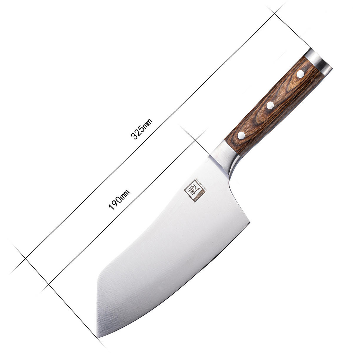 BLOCKMESSER 19 cm - Braun, Metall (32cm) - Zayiko