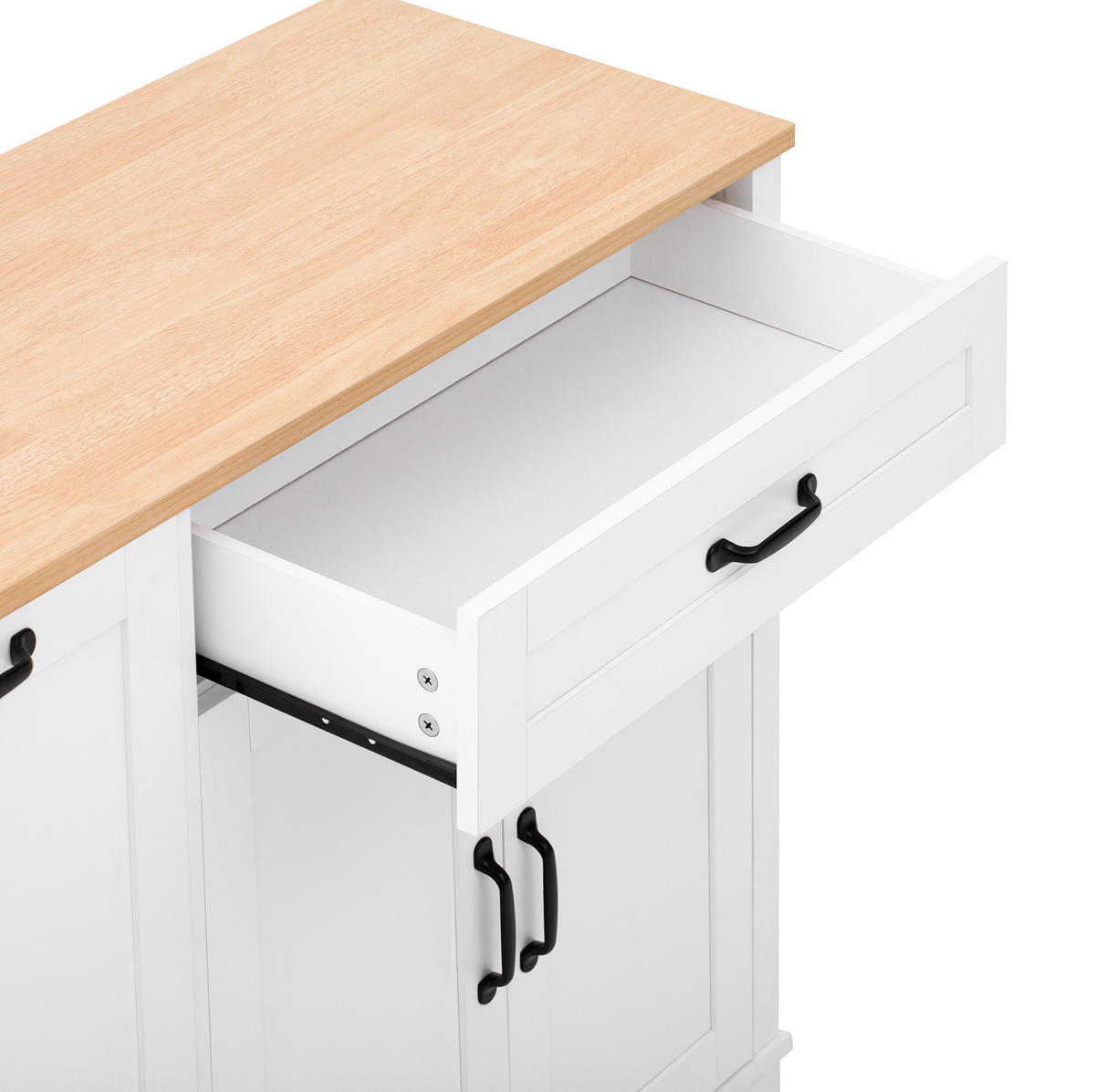 KÜCHENINSEL aus MDF 115x40x87 cm Weiß mit Schublade & Stauraum - Weiß, Holzwerkstoff (40/87/115cm) - Modfu