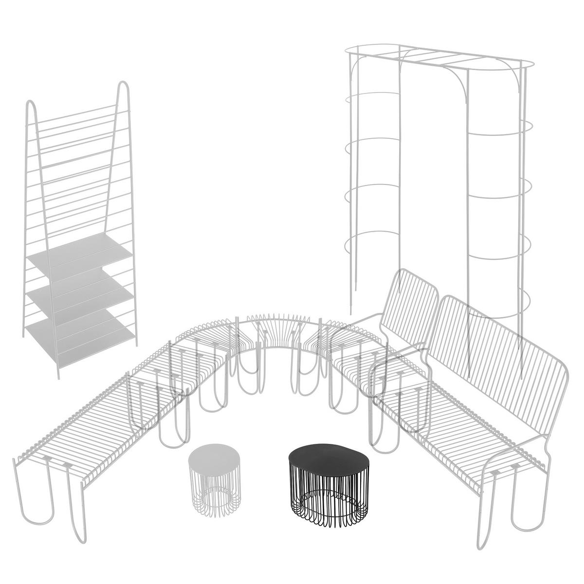 LOUNGETISCH 58 x 40 cm, schwarz - Schwarz, Metall (58/45/40cm) - KADAX