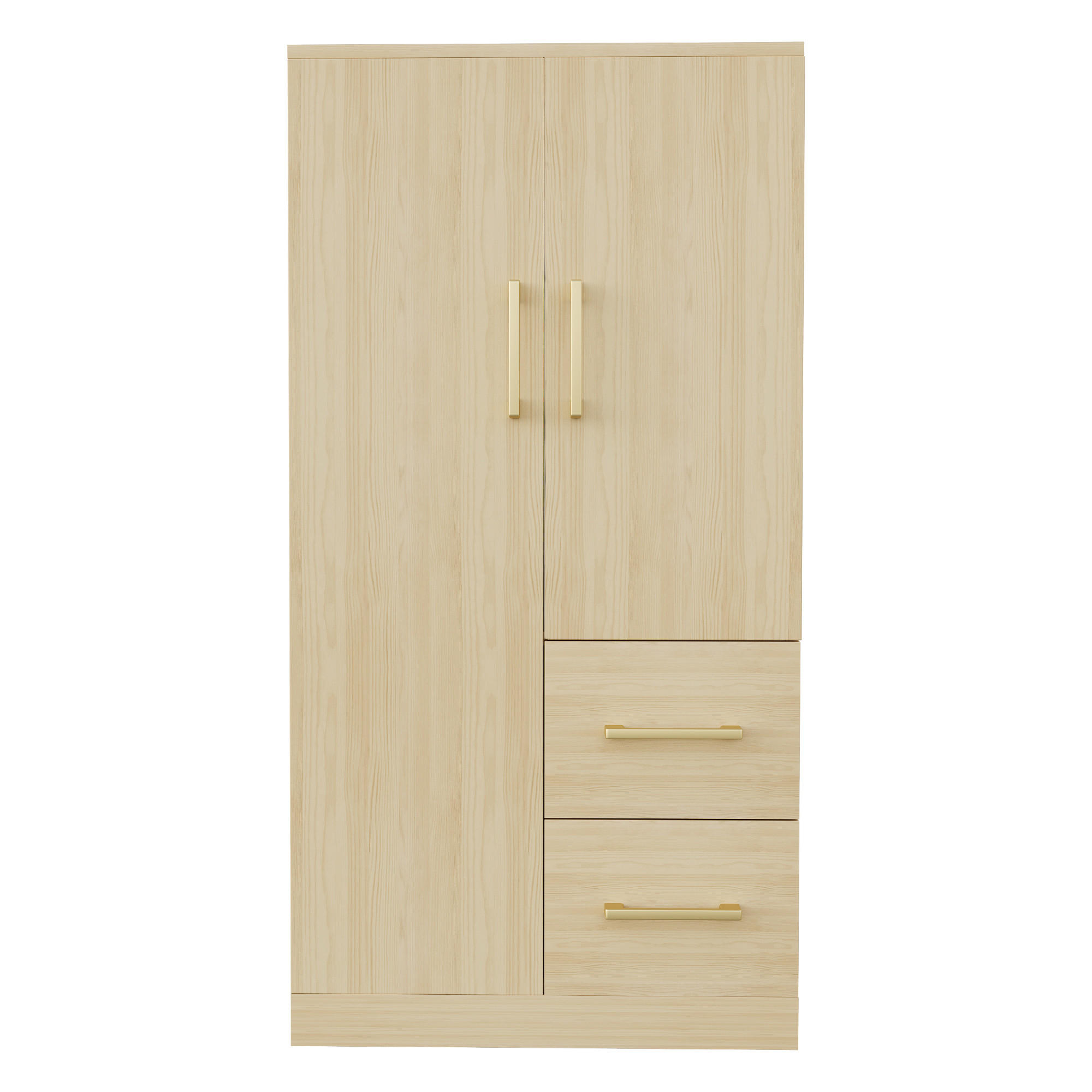 KLEIDERSCHRANK 70x135 cm in Natur Holz-Optik mit 2 Türen - Naturfarben, Holzwerkstoff (70/135/40cm) - Urban Meuble