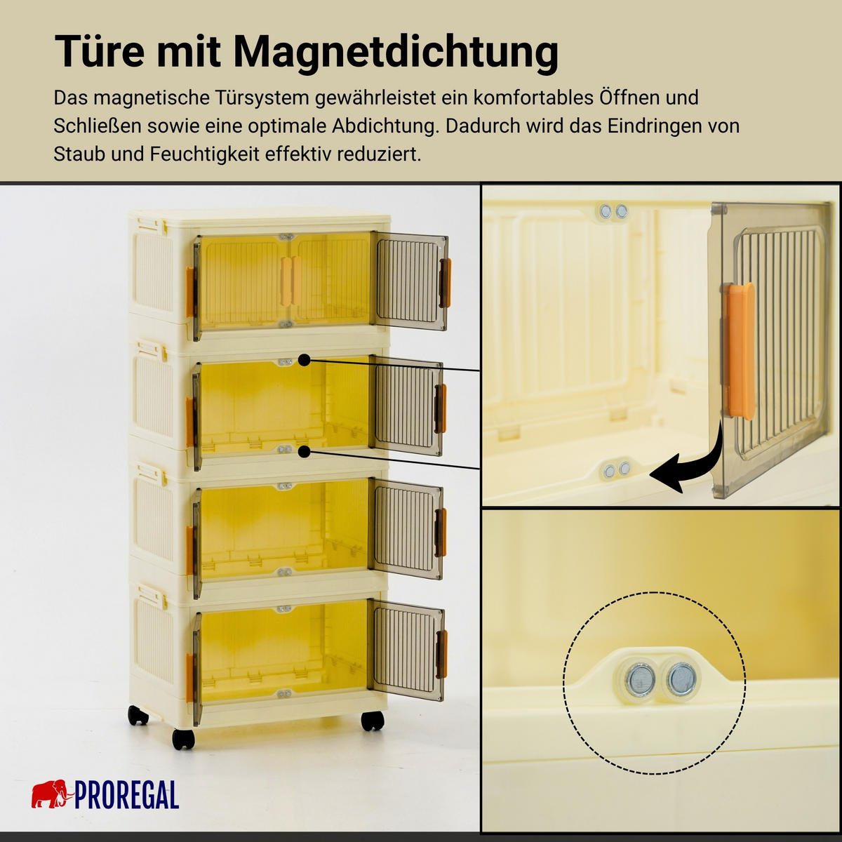 AUFBEWAHRUNGSBOXEN EasyCube stapelbar 4 Ebenen und Rollen 19L Weiß-Transparent - Weiß, Kunststoff (39/25.5/26.5cm) - BERLINLODGE