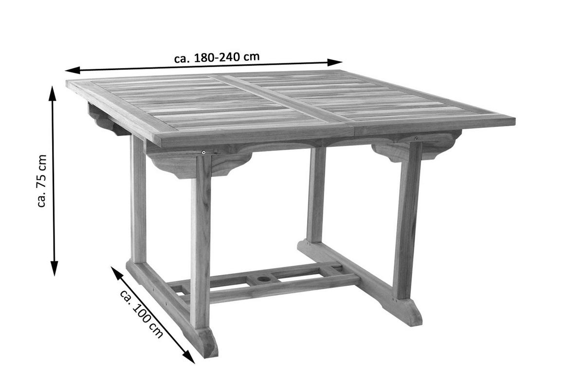 GARTENMÖBELSET 5TLG. KUBA ARUBA - Beige, Holz - SAM